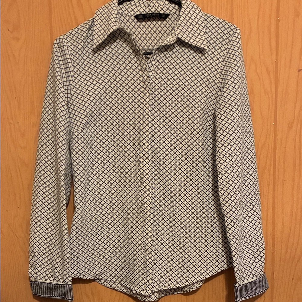 Zara Black and White Patterned Shirt